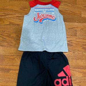 Adidas Shorts and graphic tee Set